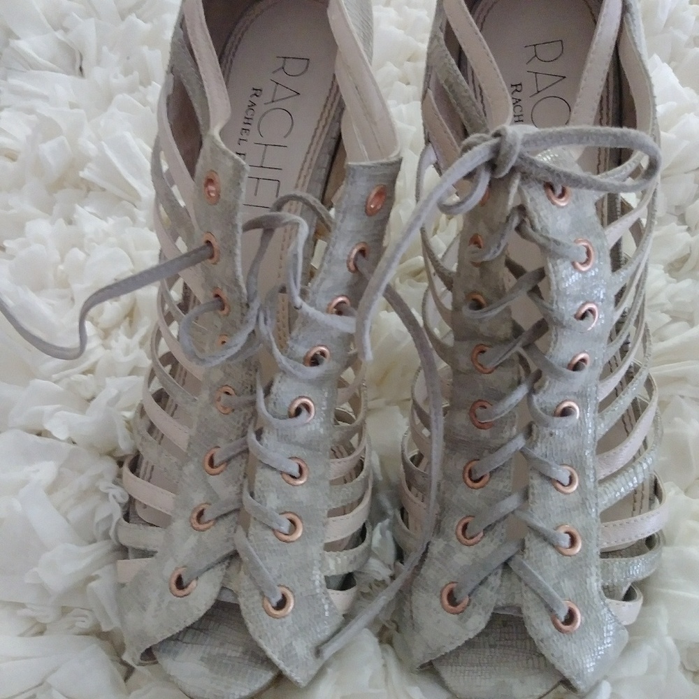 RACHEL by Rachel Roy cream & grey platform sandals